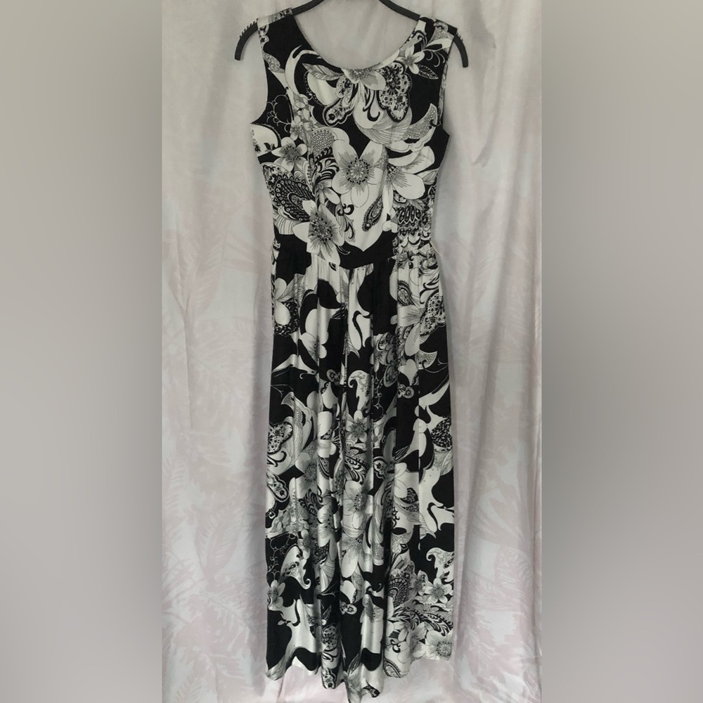 VTG 70's Tiki Op-Art Maxi Palazzo Jumpsuit, XS
